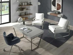 Witte Eco-Lederen Gestoffeerde Fauteuil 5026 Angel Cerda