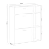 Zapatero Furniture, Windmodel, 90X26X101.5Cm, Tegroep Hall En Hall, Grijs En Eiken, Moderne Stijl