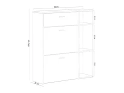 Zapatero Furniture, Windmodel, 90X26X101.5Cm, Tegroep Hall En Hall, Grijs En Eiken, Moderne Stijl