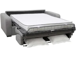 3-Zits Express Slaapbank Van Grijze Stof - Matras 18 Cm - Bevis