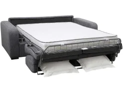 3-Zits Express Slaapbank Van Antraciete Stof - Matras 14 Cm - Bevis