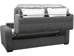3-Zits Express Slaapbank Van Antraciete Stof - Matras 14 Cm - Bevis