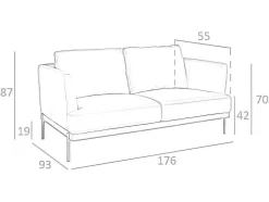 2-Zitsbank Bekleed In Bruin Leder 6170 Angel Cerda