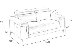 2-Zitsbank Bruin Leer Relaxmechanismen 6050 Angel Cerda