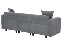 3-Zitsbank In Chenille-Stof Met 2 Kussens - Slaaphoogte 211 Cm - Grijs