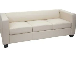 3-Zitsbank Lille, Kunstleer, Creme
