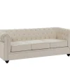 3-Zitsbank Van Beige Stof Chesterfield