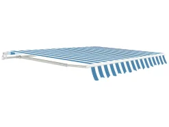 Zonnewering Paleas - Handmatig - 3,95 X 2,5M - Blauw En Wit