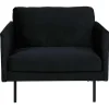 Zoom Fauteuil Velours Zwart.