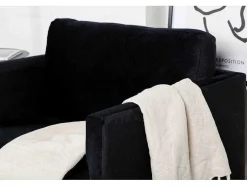 Zoom Fauteuil Velours Zwart.