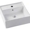Zwevend, Geribbeld Badkamermeubel Met Goudkleurige Randen En Opzetwastafel - Wit - 80 Cm - Keliza