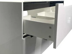 Zwevend Wastafelmeubel Met Dubbel Inbouwbekken - Wit - 120 Cm - Selita